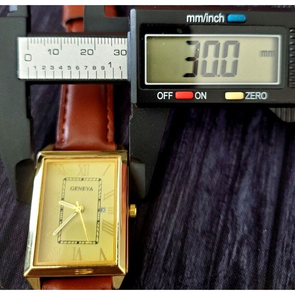 Geneva Classic Vintage‎ Look Men's Louis Tank Large 37mm Watch New ** - Picture 7 of 9